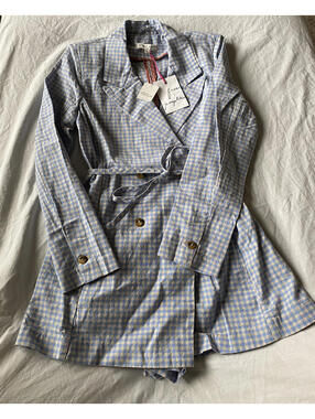 free people suit shop womens gingham suit romper size 12 $268